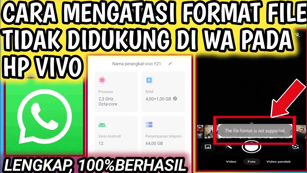 10 Cara Mengatasi Format File Tidak Didukung di WA HP VIVO Terbaru