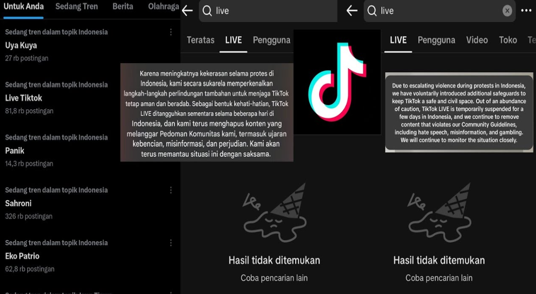 Penyebab Fitur LIVE TikTok Hilang di Blokir Pemerintah, Ini Solusinya Penyebab Fitur LIVE TikTok Hilang di Blokir Pemerintah, Ini Solusinya