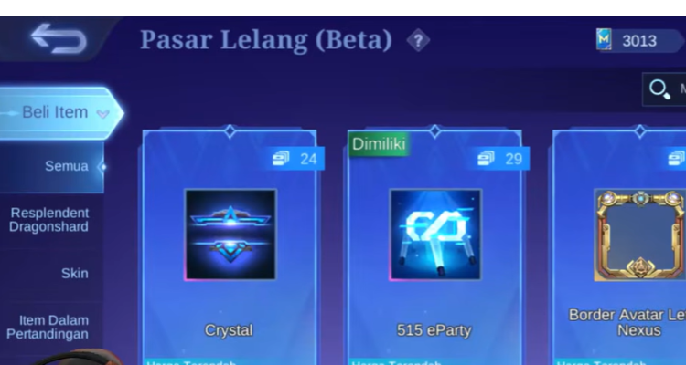 Fitur Pasar Lelang Mobile Legends, Benarkah Bisa Jadi Cara Dapat Uang Gratis dari Game?