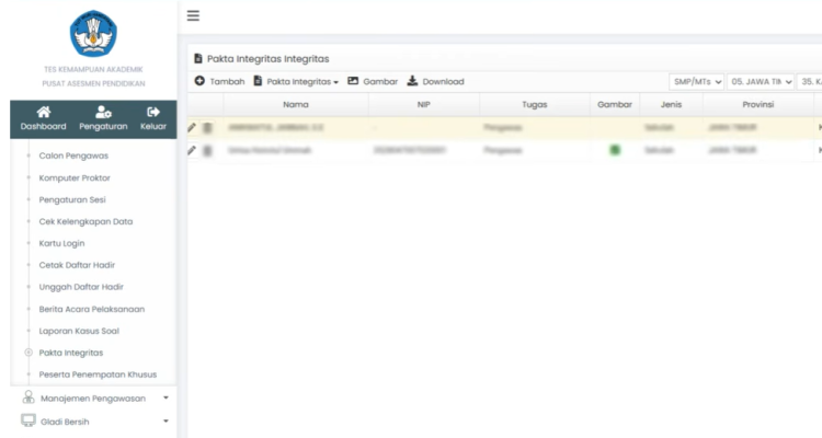 Cara Mengetahui Nama Pengawas Silang TKA di Portal Madrasah